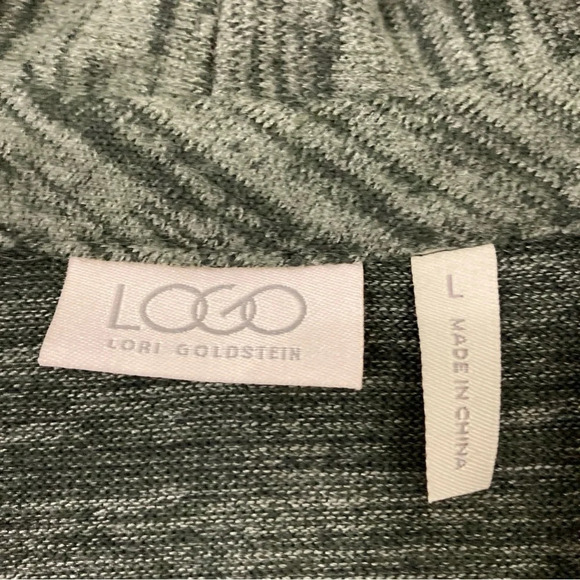 LOGO by Lori Goldstein Green Zip Up Lagenlook Oversized Jacket Large - Picture 2 of 10